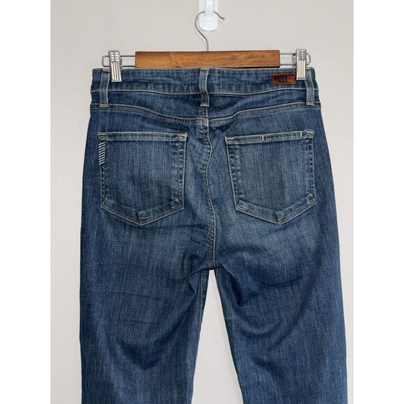 Paige Jeans Womens 27 Blue Hoxton Ankle Dark Wash Stretch Soft Denim Fray Hem - Picture 7 of 14